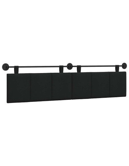 Testata appesa Montaggio a parete Nero 210 x 55 x 5 cm Tessuto