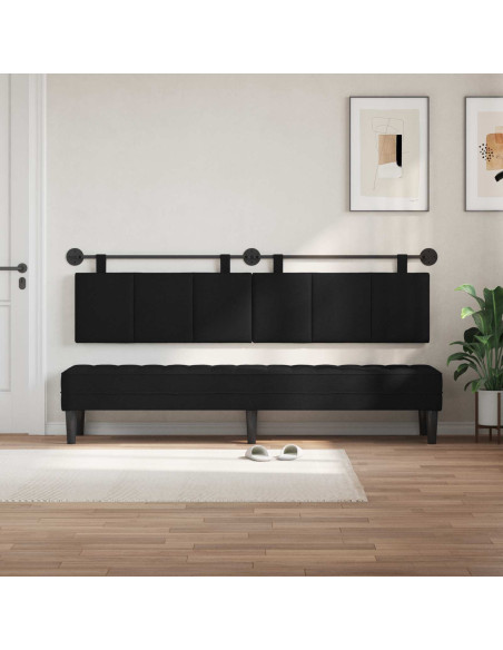 Testata appesa Montaggio a parete Nero 210 x 55 x 5 cm Tessuto