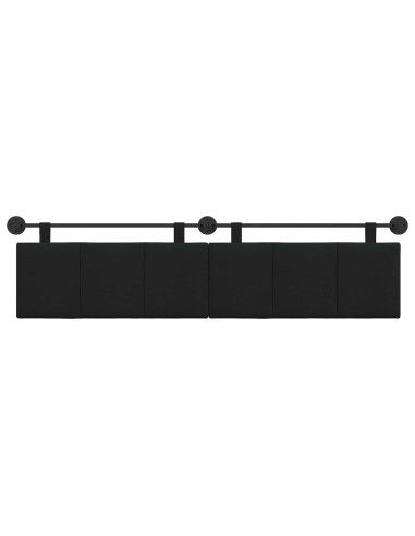 Testata appesa Montaggio a parete Nero 210 x 55 x 5 cm Tessuto
