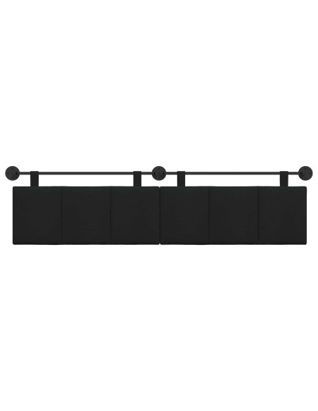 Testata appesa Montaggio a parete Nero 210 x 55 x 5 cm Tessuto