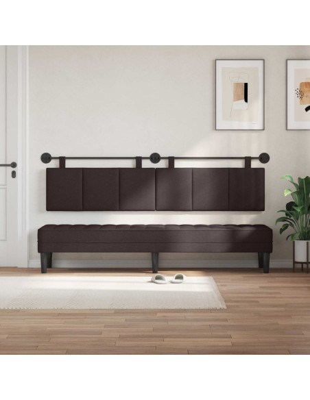 Testata appesa Rigato Marrone Scuro 210 x 55 x 5 cm Tessuto