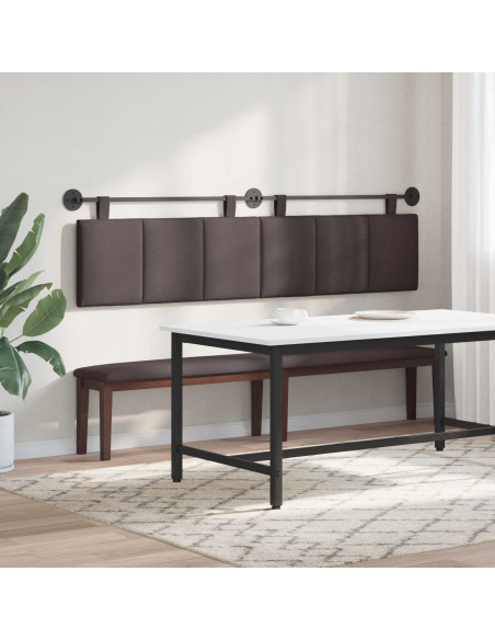 Testata appesa Rigato Marrone Scuro 210 x 55 x 5 cm Tessuto