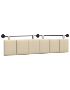 Testata appesa Montaggio a parete Crema 210 x 55 x 5 cm Tessuto 2