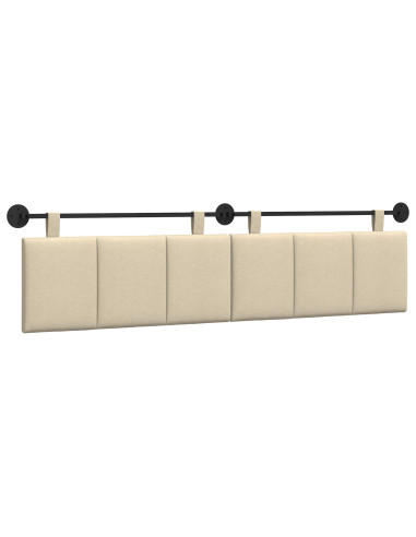 Testata appesa Montaggio a parete Crema 210 x 55 x 5 cm Tessuto