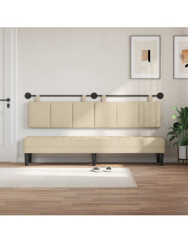 Testata appesa Montaggio a parete Crema 210 x 55 x 5 cm Tessuto