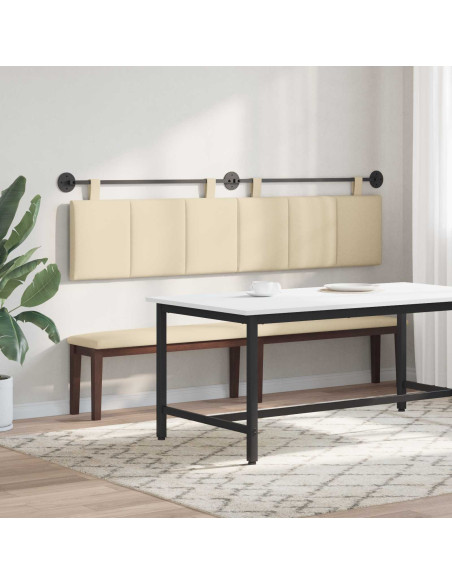 Testata appesa Montaggio a parete Crema 210 x 55 x 5 cm Tessuto