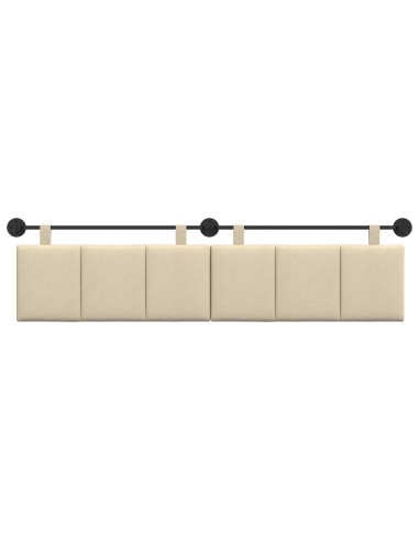 Testata appesa Montaggio a parete Crema 210 x 55 x 5 cm Tessuto