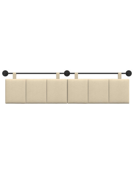 Testata appesa Montaggio a parete Crema 210 x 55 x 5 cm Tessuto