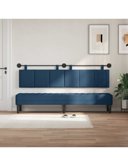Testata appesa Montaggio a parete Blu 210 x 55 x 5 cm Tessuto