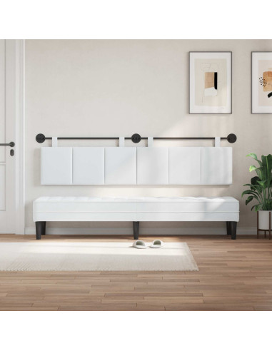 Testata appesa Rigato Bianco 210 x 55 x 5 cm Tessuto