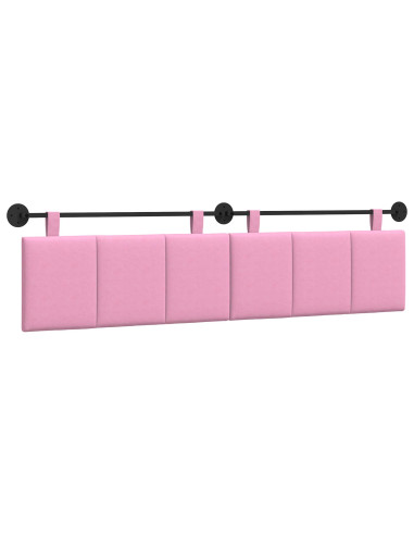 Testata appesa Montaggio a parete Rosa 210 x 55 x 5 cm Tessuto