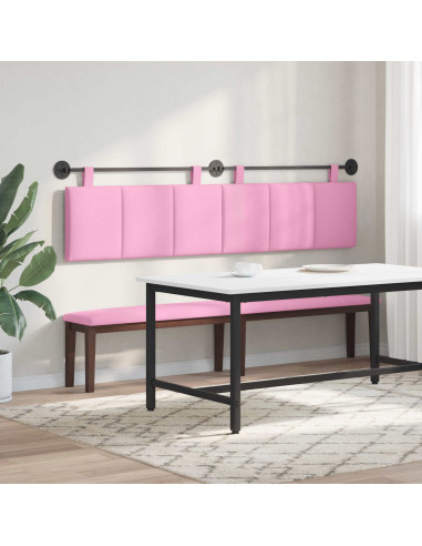 Testata appesa Montaggio a parete Rosa 210 x 55 x 5 cm Tessuto