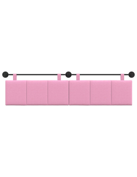 Testata appesa Montaggio a parete Rosa 210 x 55 x 5 cm Tessuto
