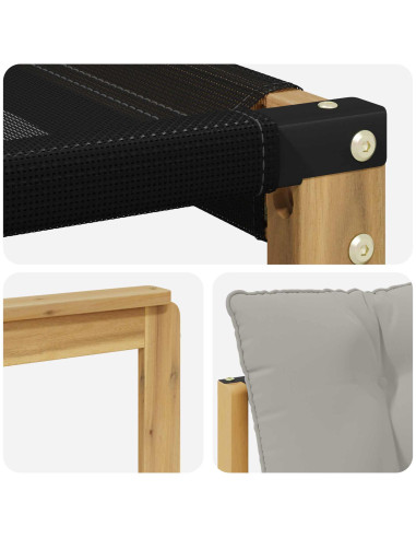 Set di divani da esterno 3 pcs Bianco e Grigio Chiaro