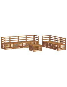 Set divani 8 pcs Naturale Legno di Acacia Massello 2