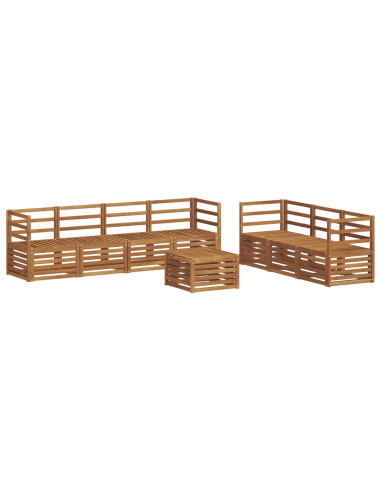 Set divani 8 pcs Naturale Legno di Acacia Massello