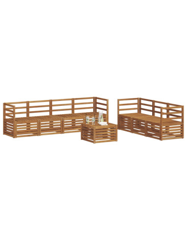 Set divani 8 pcs Naturale Legno di Acacia Massello