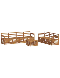 Set divani 8 pcs Naturale Legno di Acacia Massello 2