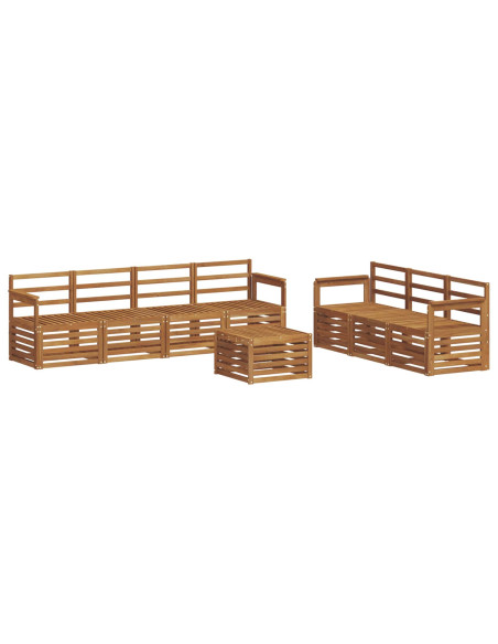 Set divani 8 pcs Naturale Legno di Acacia Massello