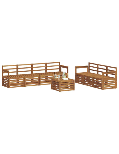 Set divani 8 pcs Naturale Legno di Acacia Massello