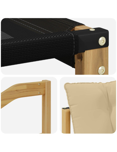 Set di divani da esterno con cuscino 3 pcs Bianco e Beige