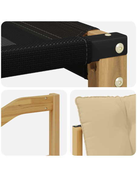Set di divani da esterno con cuscino 3 pcs Bianco e Beige