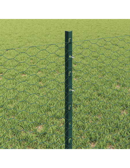 Recinzione con Posto Verde 0,6 x 10 m Acciaio e PVC