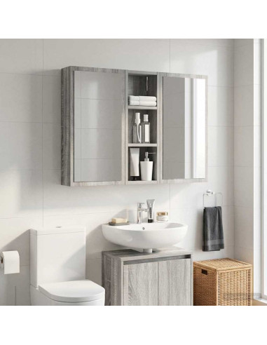 Armadio da bagno a muro Sonoma grigia 20 x 10 x 60,5 cm