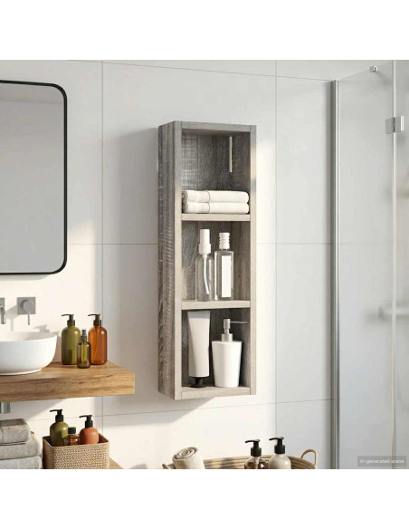 Armadio da bagno a muro Sonoma grigia 20 x 10 x 60,5 cm