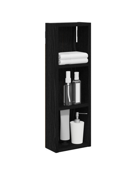 Armadio da bagno a muro Rovere Nero 20 x 10 x 60,5 cm