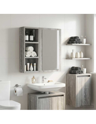 Armadio da bagno a muro Sonoma grigia 20 x 10 x 50 cm
