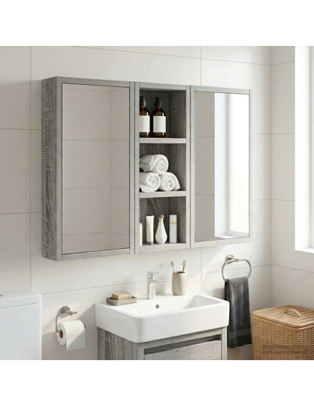 Armadio da bagno a muro Sonoma grigia 20 x 10 x 50 cm