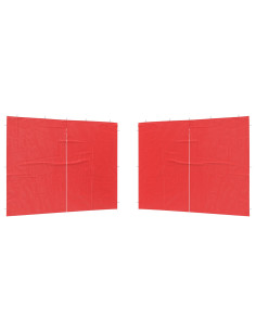 Parete per tenda da festa 2 pcs Rosso 300 x 195 cm PE e Acciaio 2