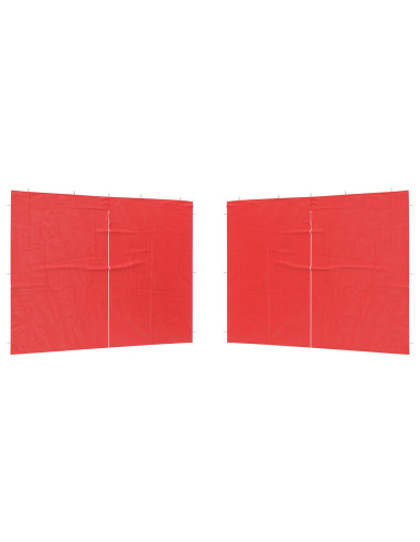 Parete per tenda da festa 2 pcs Rosso 300 x 195 cm PE e Acciaio