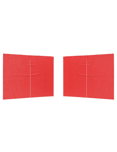 Parete per tenda da festa 2 pcs Rosso 300 x 195 cm PE e Acciaio