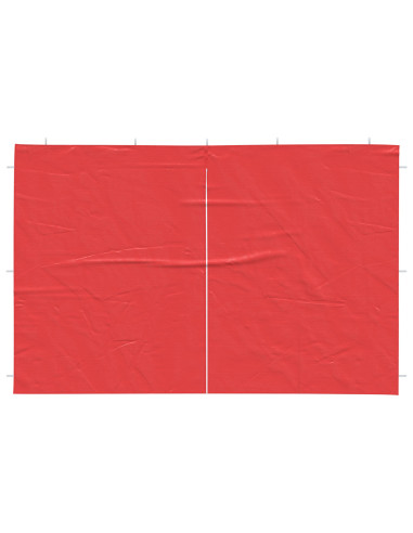 Parete per tenda da festa 2 pcs Rosso 300 x 195 cm PE e Acciaio