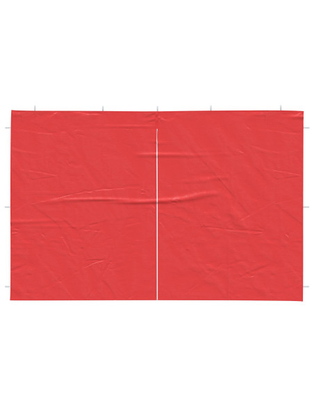 Parete per tenda da festa 2 pcs Rosso 300 x 195 cm PE e Acciaio