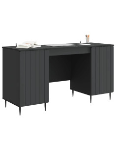 Scrivania Nero 142,5 x 50 x 75 cm Legno ingegnerizzato 2