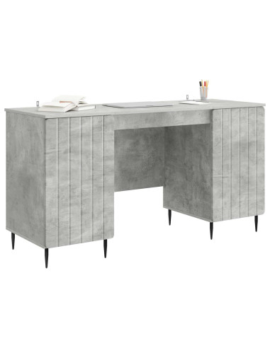 Scrivania con lo scaffale Grigio Cemento 142,5 x 50 x 75 cm