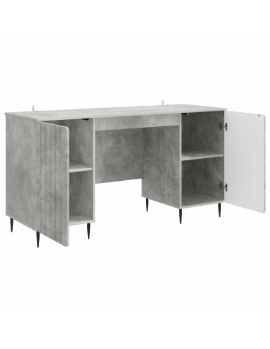 Scrivania con lo scaffale Grigio Cemento 142,5 x 50 x 75 cm