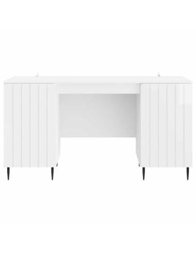 Scrivania Bianco Lucido 142,5 x 50 x 75 cm Legno ingegnerizzato