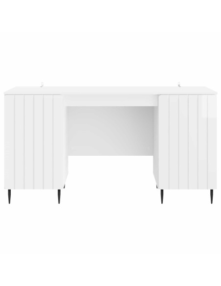 Scrivania Bianco Lucido 142,5 x 50 x 75 cm Legno ingegnerizzato