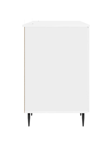 Scrivania Bianco Lucido 142,5 x 50 x 75 cm Legno ingegnerizzato