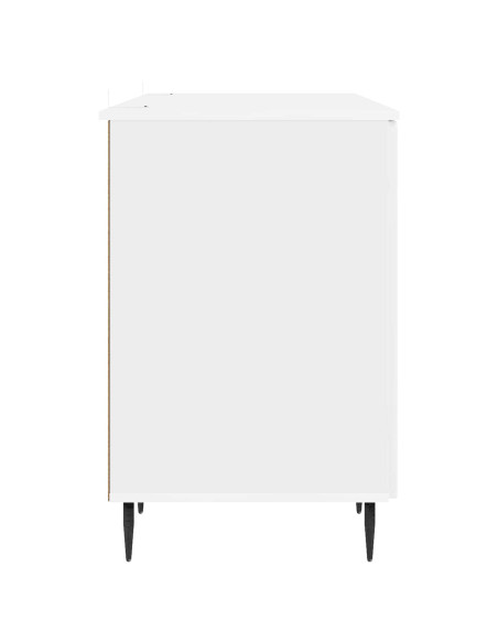 Scrivania Bianco Lucido 142,5 x 50 x 75 cm Legno ingegnerizzato