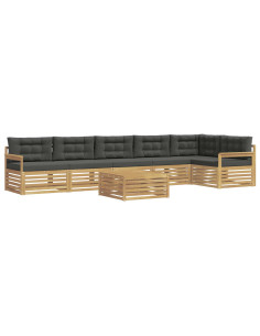 Set di divani da esterno con cuscino 7 pcs Bianco e Antracite 2