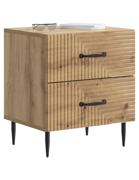 Armadio da Notte 2 pcs Rovere Artigianale 43 x 34,5 x 47,5 cm