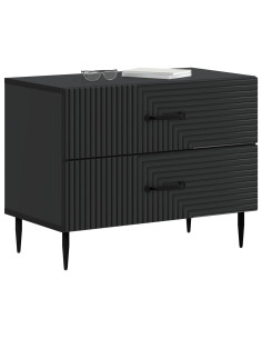 Armadio da Notte Nero 62 x 34,5 x 47,5 cm Legno ingegnerizzato 2