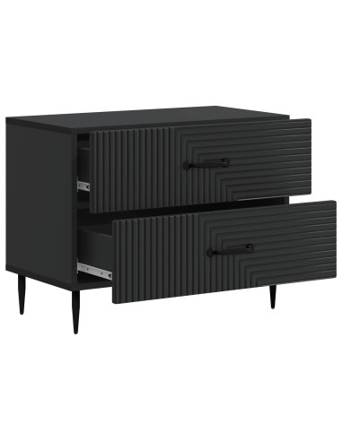 Armadio da Notte Nero 62 x 34,5 x 47,5 cm Legno ingegnerizzato
