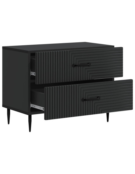Armadio da Notte Nero 62 x 34,5 x 47,5 cm Legno ingegnerizzato