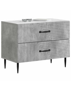 Armadio da Notte Grigio Cemento 62 x 34,5 x 47,5 cm 2